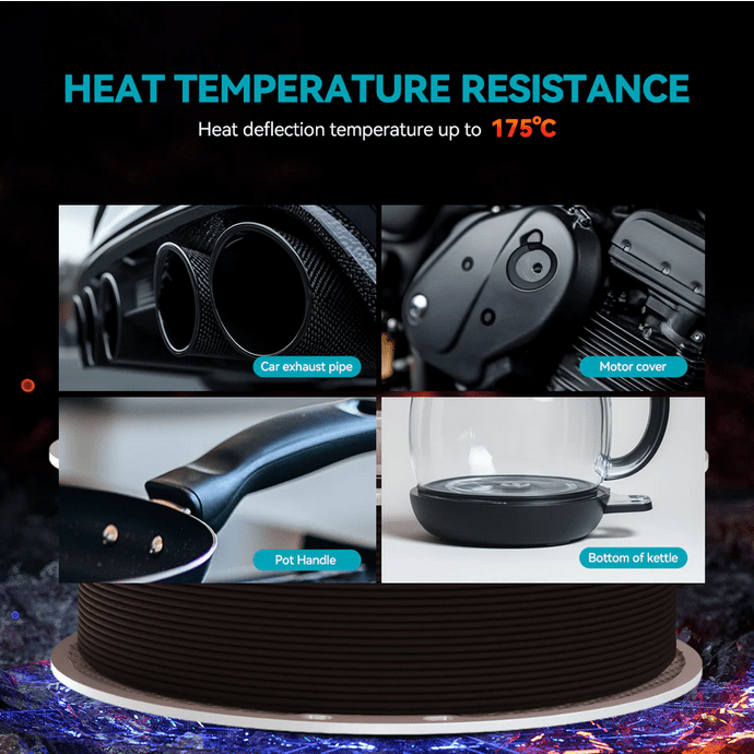 SUNLU PA12 - CF Nylon 12 Carbon Fibre Black 1.75mm Filament 1kg Spool - 3docity