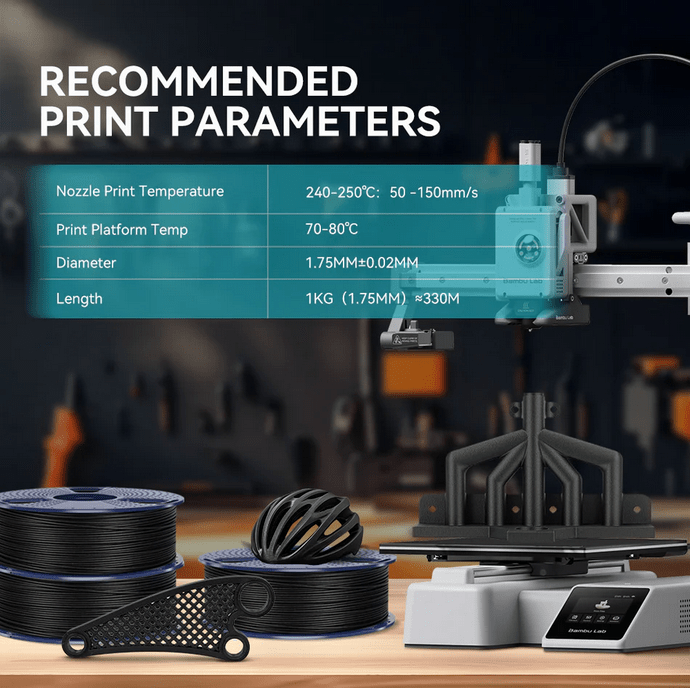 SUNLU PETG Carbon Fiber 1.75mm Filament 1kg Spool - 3docity