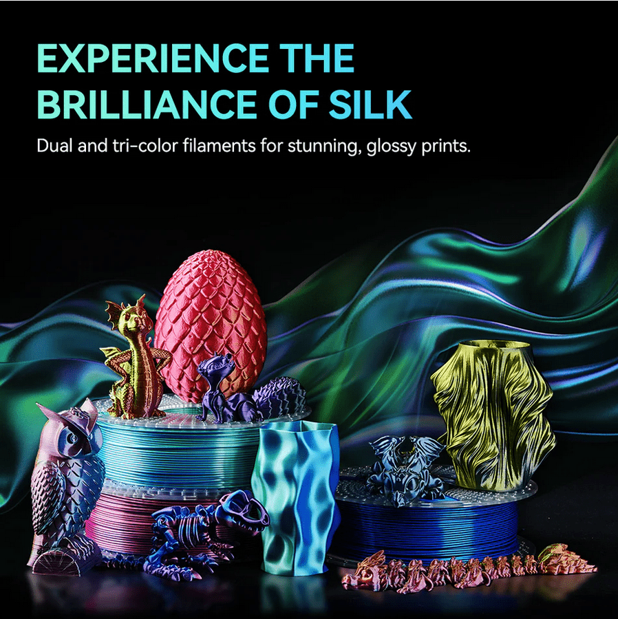 SUNLU Silk PLA+ TRI - COLOUR 1.75mm Filament 1kg Spool - 3docity