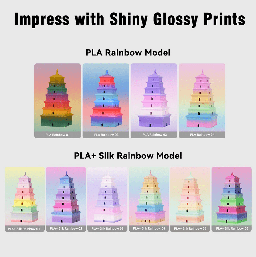SUNLU Silk Rainbow PLA+ 1.75mm Filament 1kg Spool - 3docity
