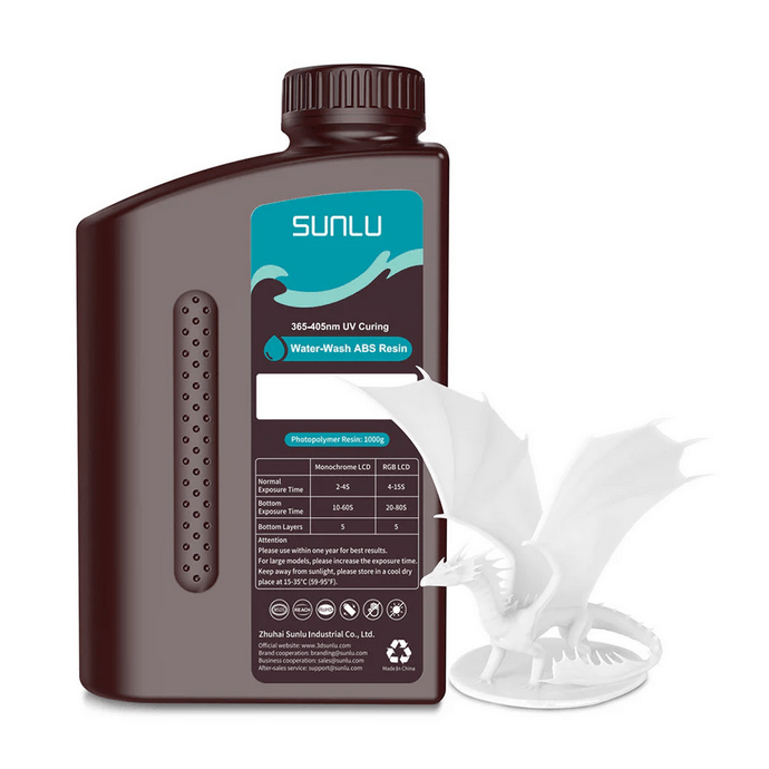 SUNLU Water Washable ABS - Like 3D Printer Resin 1kg - 3docity