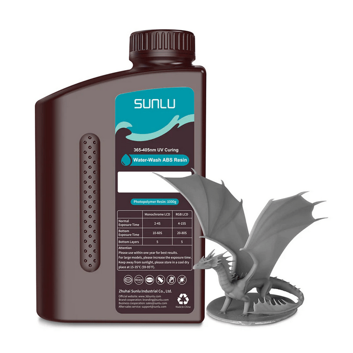 SUNLU Water Washable ABS - Like 3D Printer Resin 1kg - 3docity