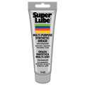 Super Lube Multi-Purpose Synthetic Grease 3 oz tube with colorful stripe branding and bilingual labeling.