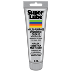 Super Lube Multi-Purpose Synthetic Grease 3 oz tube with colorful stripe branding and bilingual labeling.