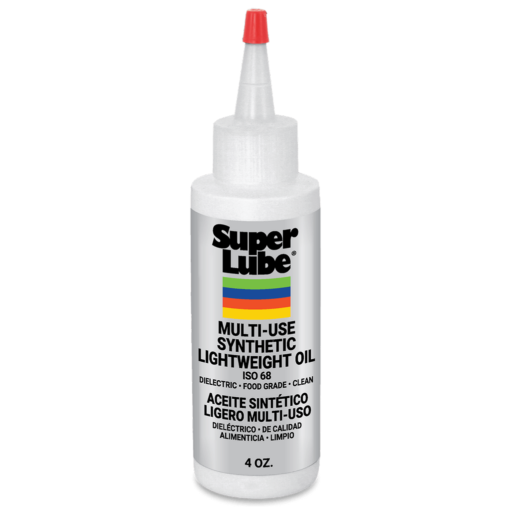 Super Lube Multi-Use Synthetic Lightweight Oil 4oz bottle with red cap on white background