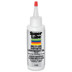 Super Lube Multi-Use Synthetic Lightweight Oil 4oz bottle with red cap on white background