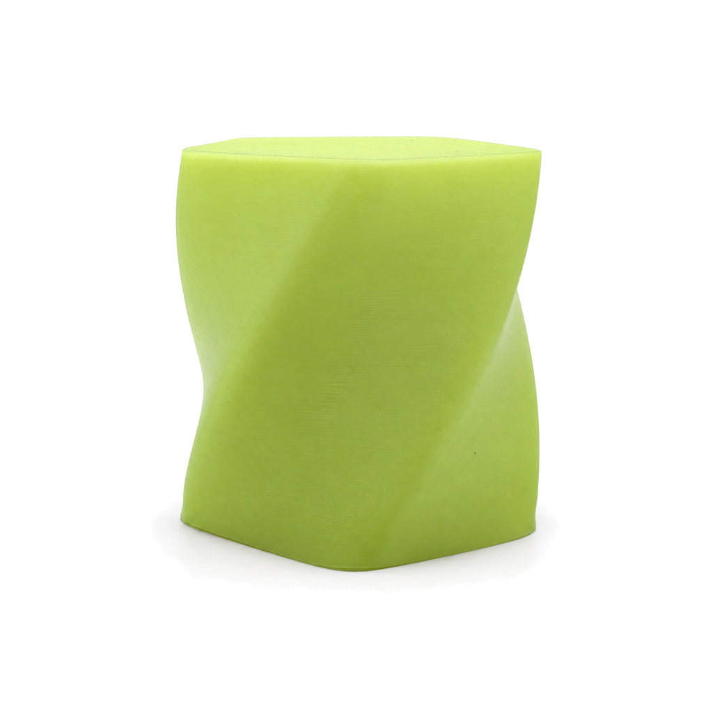 VEXA Luminous Glow in the Dark PLA filament - twisted vase swatch in daylight - 3docity