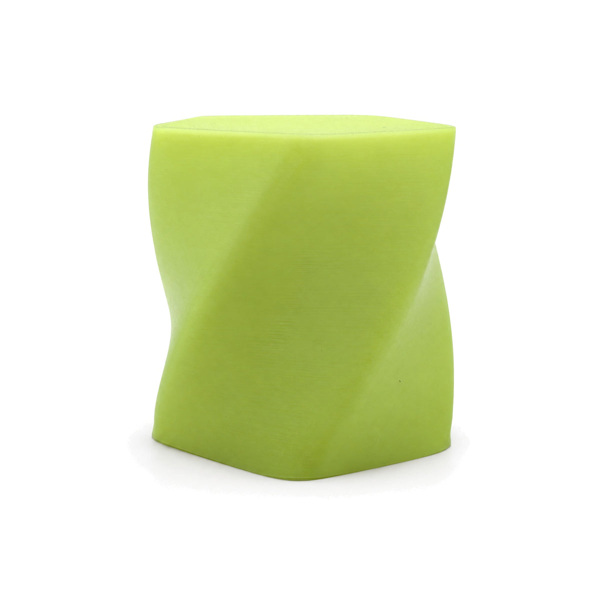 VEXA Luminous Glow in the Dark PLA filament - twisted vase swatch in daylight - 3docity
