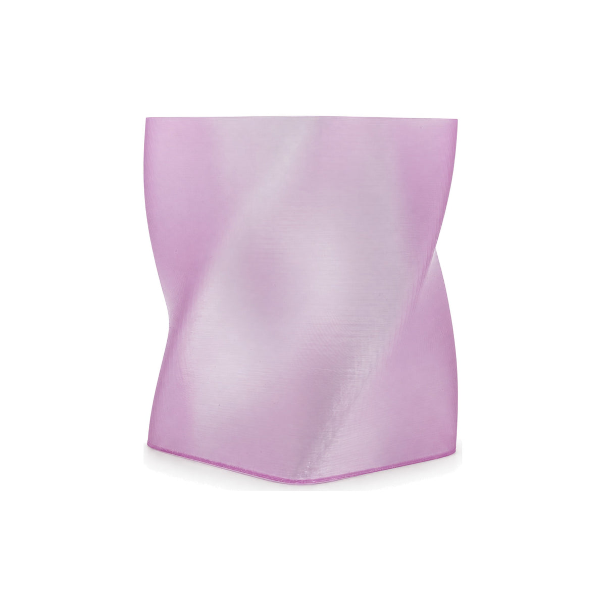 VEXA PLA+ Crystal translucent 1.75mm filament - Coral Pink 3D-printed twisted vase swatch - 3docity