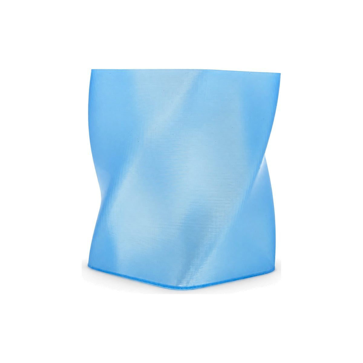 VEXA PLA+ Crystal translucent 1.75mm filament - Ice Blue 3D-printed twisted vase swatch - 3docity