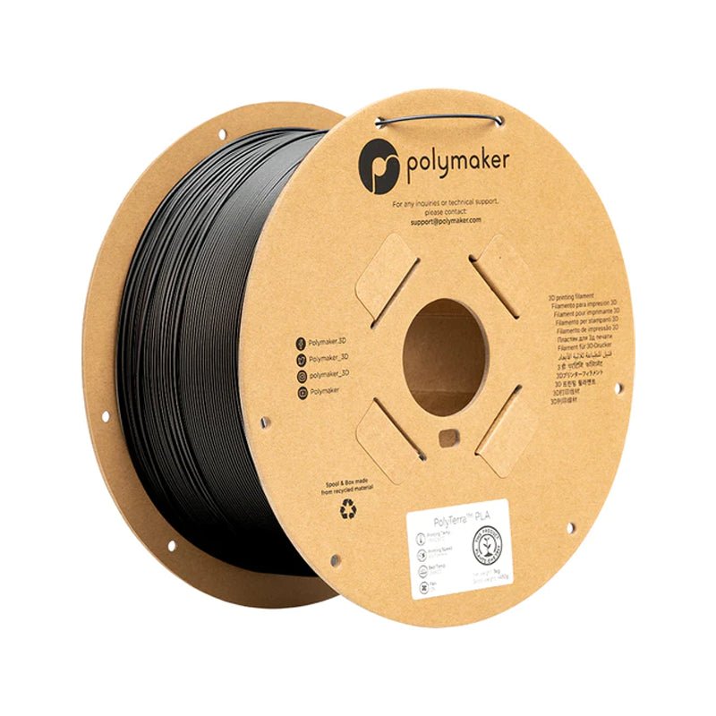 PolyMaker PolyTerra PLA Charcoal Black 1.75mm (3kg) - 3docity